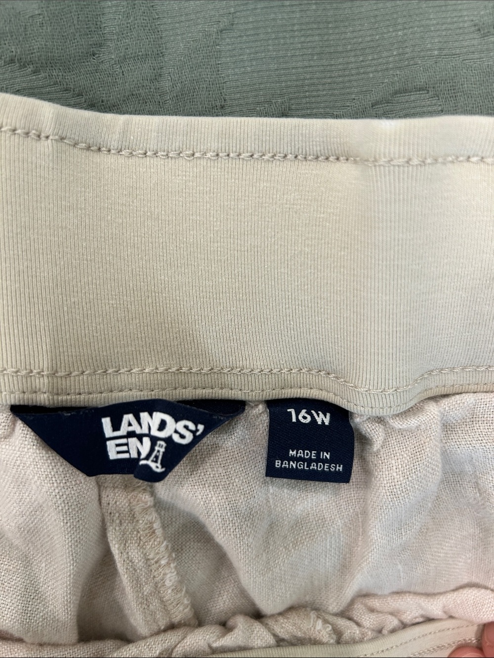 Lands' End Linen Elastic Waistband Pants - Picture 2 of 4